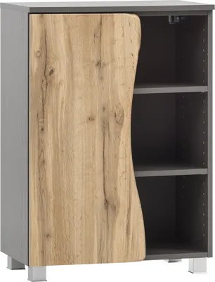 Produktbild von Badezimmerschrank Karan 60cm 1 Tür - Eiche/anthrazit