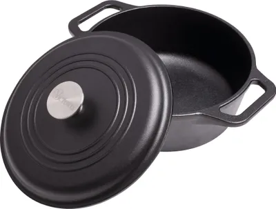 Obrázok produktu pre Victoria 32043 Indukčný liatinový hrniec 25 cm na pečenie chleba 3,8 l bez teflónu čierny