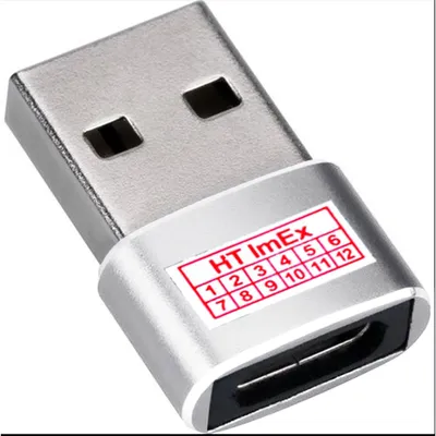 Produktbild von Silber USB Kabel Adapter A Stecker männlich auf USB-C Kupplung Buchse weiblich