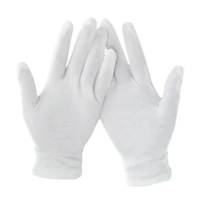 Produktbild von Handschuhe / Unterziehhandschuhe weiß 80% Baumwolle 20% Polyester - waschbar 60°C - Wiederverwendbar