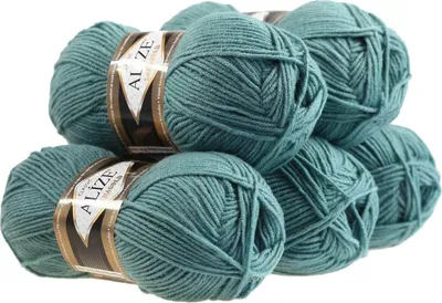 5 x 100g Strickgarn ALIZE Lanagold türkis