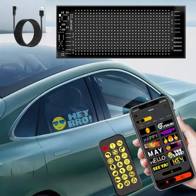Produktbild von Partybeleuchtung, LED Laufschrift Anzeigetafel, Scrollendes LED-Schild, Programmierbare Leuchtschild, Flexibles LED-Display, 7*17.3 cm, Smart APP