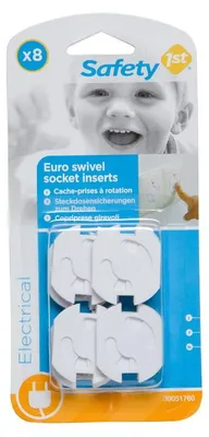Produktbild von SICHERHEIT GEHT VOR: 8 drehbare Steckdosenabdeckungen. Babysicherheit