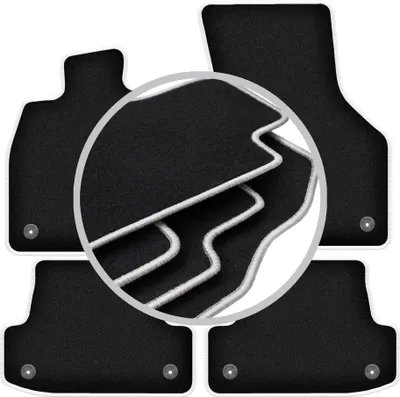 Produktbild von Fußmatten Automatten Velours Schwarz/Silber für Audi A3 8V 2012- Set 4-tlg