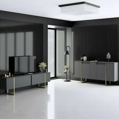 Produktbild von Pignano - Wohnzimmerset, Anthrazit Schwarz, Modular