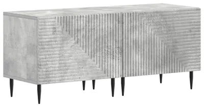Image de Meuble TV vidaXL, gris béton, fabriqué en panneaux de particules