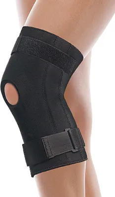 Image de Taille L, genouillère néoprène avec stabilisateurs - genouillère - orthèse de genou genouillère avec velcro réglable avec 2 renforts costaux