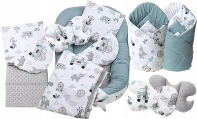 Produktbild von Babynest 7-teiliges Set Babymam Baumwolle Minky 110x65cm für Neugeborene