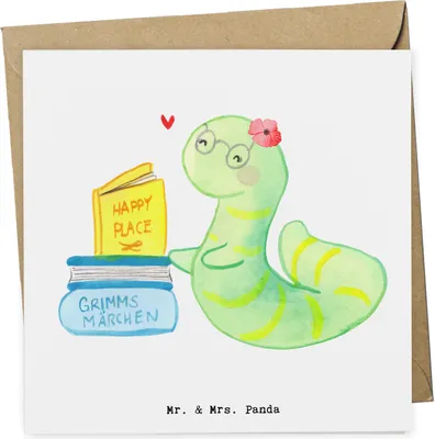 Produktbild von Mr. & Mrs. Panda Grußkarte Bibliothekarin Herz - Weiß - Geschenk, Buchhandlung, Klappkarte, faltkarte, Glückwunschkarte, doppelkarte, anlasskarte, Bücherwurm, Bibliothek