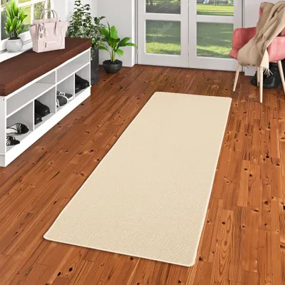 Produktbild von Läufer Teppich Bentzon Flachgewebe Beige, Größe:80x200 cm