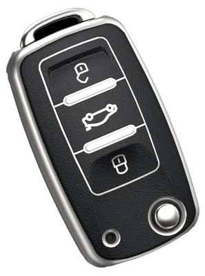 Productafbeelding van Autosleutelbescherming voor VW, Skoda, Seat, 3 knoppen (Y-zwart), TPU siliconen