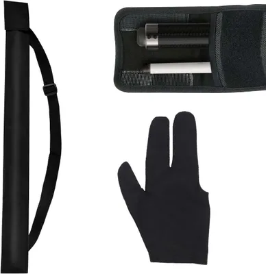 Zdjęcie produktu dla Torba na kije bilardowe, 80 cm, czarna, z rękawiczką