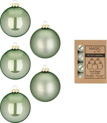Produktbild von Weihnachtskugeln Glas 3cm 24 Stück - Mild Sage