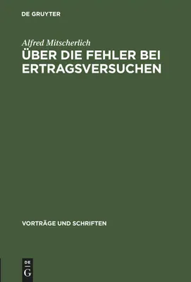 Produktbild von Über die Fehler bei Ertragsversuchen