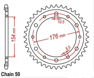 Produktbild von Kettenrad 44Z Teilung 530 für HONDA CBR 900 RR Fireblade