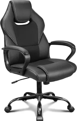 Obrázek produktu pro Kancelářská židle BASETBL ergonomická otočnáPolyuretankůže černá do 150 kg