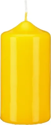 Produktbild von Stumpen Kerzen Goldgelb 25 x Ø 7 cm, 6 Stück getauchte Stumpenkerzen mit Spitzkopf in RAL Qualität