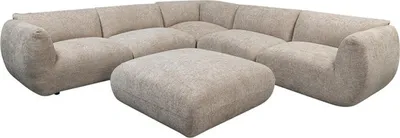 Produktbild von Ecksofa Amsterdam als 6-Sitzer mit Ottoman - Latte