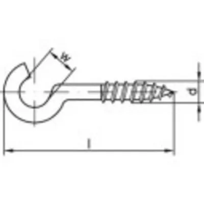 Produktbild von TOOLCRAFT 159613 Gebogene Schraubhaken 80 mm Stahl galvanisch verzinkt 100 St.
