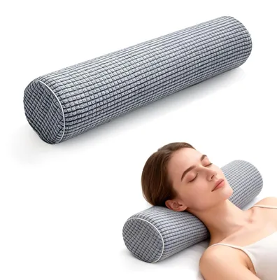 Produktbild von Omgoods – Orthopädisches Nackenkissen mit Bezug, waschbares Memory-Schaum-Reisekissen – 11 x 45 cm