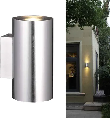 Produktbild von LED Design-Wandleuchte Wandlampe LED Edelstahl 2 x 7W 890lm 3000K Indoor/Outdoor