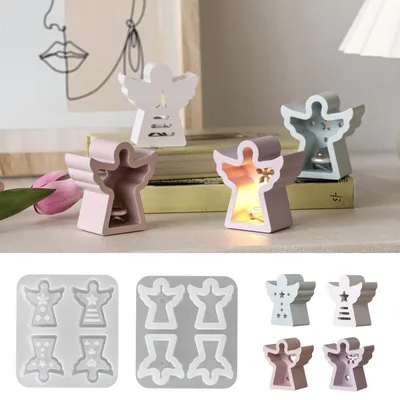 Produktbild von Silikonformen Engel 4er Set für Kerzen, Baumbehang & Deko