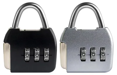 Produktbild von Zahlenschloss 3-stellig für Gepäck Koffer Rucksack Spind Schwarz+Silber