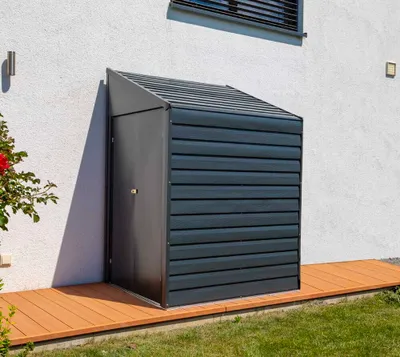Produktbild von Spacemaker Metall Gerätehaus Anlehnhaus 47 Grau 124x203x208 cm