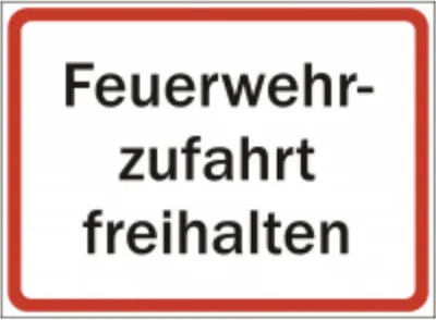 Produktbild von Schild "Feuerwehrzufahrt freihalten" 330x250mm Kunststoffplatte