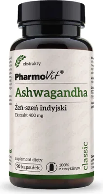 Obrázok produktu pre EXTRAKT ASHWAGANDHA (400 mg) BEZLEPKU 90 KAPSULÍ - PHARMOVIT (KLASIKA)