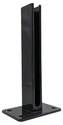 Produktbild von Fußplatte für Zaunpfosten (60x40mm) in gerader 4-Loch Ausführung Anthrazit (RAL 7016)
