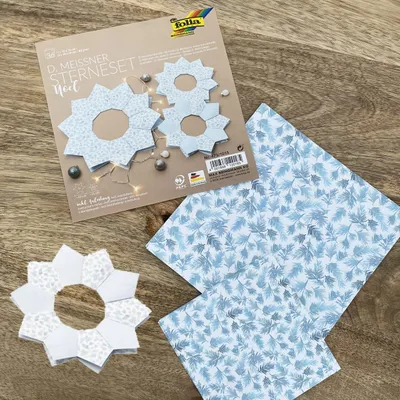 Image de Kit d'étoiles en papier de Noël à construir DIY