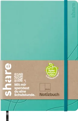 Produktbild von Notizbuch 4-0014515 A6 blanko türkis Packung mit 4 Stück