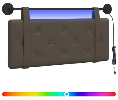 Produktbild von Hängendes Kopfteil Mit LED Licht Grau Kunstleder