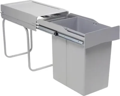 Obrázok produktu pre Odpadkový kôš so sklopným vekom ALVEUS Albio 20 2x14l sivý