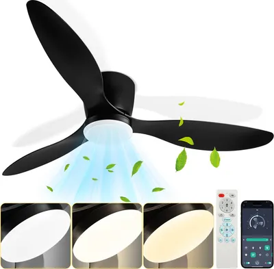 Obrázok produktu pre Clanmacy LED stropný ventilátor s osvetlením a diaľkovým ovládaním Stmievateľné stropné svetlo Spálňa Obývacia izba 132CM