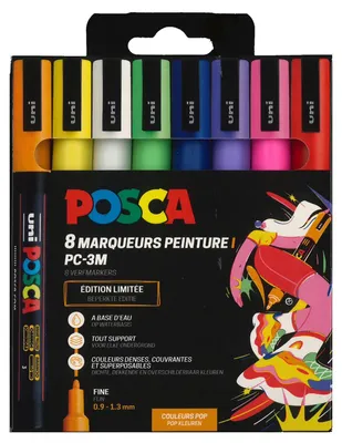 Obrázek produktu pro Sada fixů Posca PC-3M 8 kusů pop barev kreativní