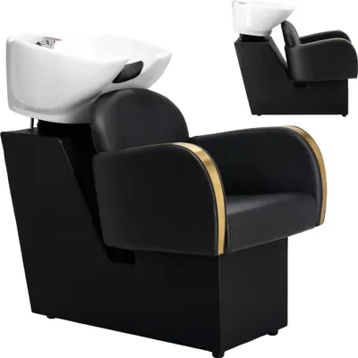 Obrázok produktu pre Kadeřnická barber mycí stanice Zane do kadeřnického barber salonu pohyblivá mísa keramická armatura baterie sluchátka