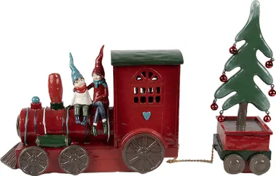 Immagine prodotto di Decorazione natalizia Clayre & Eef con treno luminoso a LED 30x7x21 cm plastica rossa