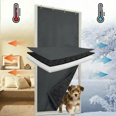 Immagine prodotto di 100x210cm Grigio Oscurante Termico Tenda Porta Occhielli Autoadesivo Impermeabile Tenda Porta Antivento