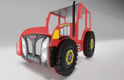 Produktbild von Kinderbett Traktor 90×180 cm – inkl. Matratze & Lattenrost, rot