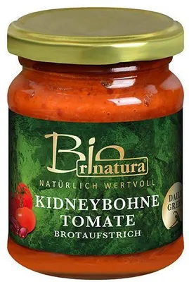 Produktbild von Rinatura Kidneybohne Tomate Brotaufstrich  125 G Glas Vegan Glutenfrei  Süß-herzhaft