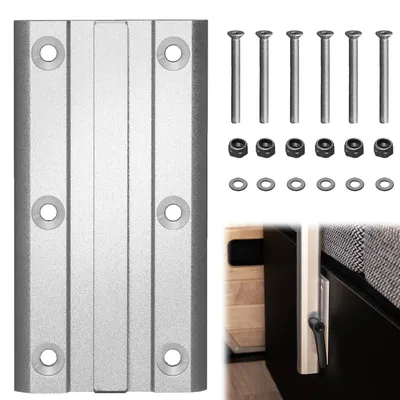 Image de Pied de table amovible pour camping-car, caravane ou bateau - Pied de table pivotant - Rotation à 360° - Réglable en hauteur - Plaque de fixation à 6 trous - Argenté