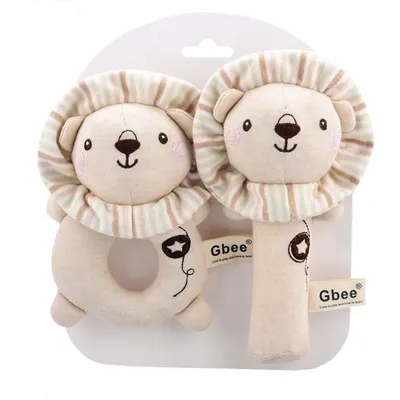 Produktbild von Baby Rassel, Baumwolle, Greifspielzeug 0–1 Jahr, Weiches Kuscheltier, Ringrassel mit Glöckchen, Knisterpapier, BB-Geräusch, Babys Spielzeug
