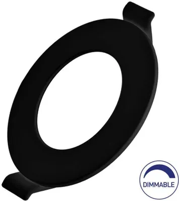 Immagine prodotto di Pannello LED da incasso rotondo 6 watt | dimmerabile | Ø 11 cm | nero bianco caldo (3000 K)