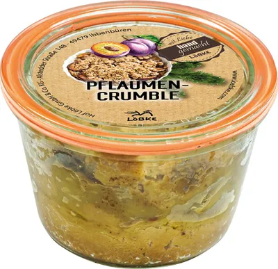 Produktbild von Gebackener Pflaumen-Crumble im Weckglas