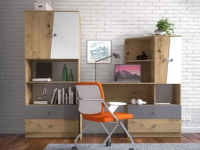 Obrázek produktu pro Nábytek do studentského pokoje CHIMA 3 - dub artisan / bílý / šedý