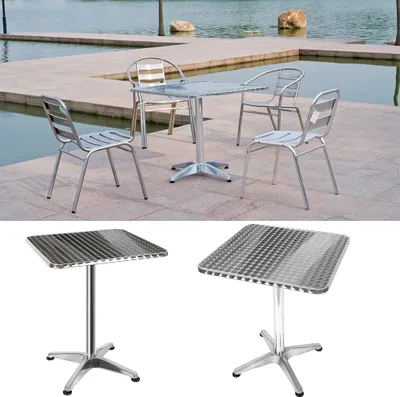 Produktbild von Gartentisch Bistrotisch Stehtisch aus Aluminium Klappbar Höhenverstellbar Ø 60cm