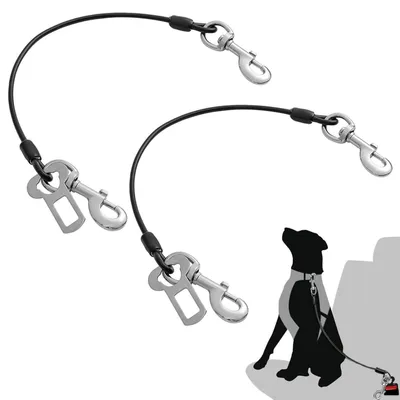 Image de Ceinture de sécurité pour chien, pour voiture, lot de 2, 60 cm