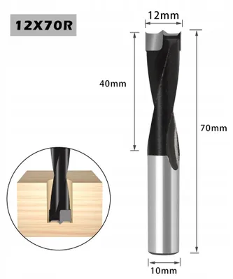 Obrázek produktu pro PasaDocnc spirálové vrtáky do dřeva, průměr 12 mm, délka 70 mm, pravotočivé, válcová stopka